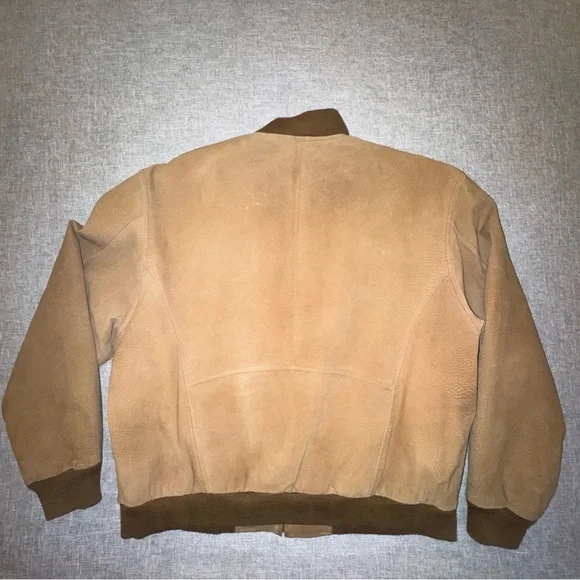 Reed Vintage Suede Leather Bomber Jacket Size M - Picture 7 of 16